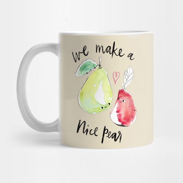 “We make a nice pear” - punny fruit in red and green by Maddyslittlesketchbook